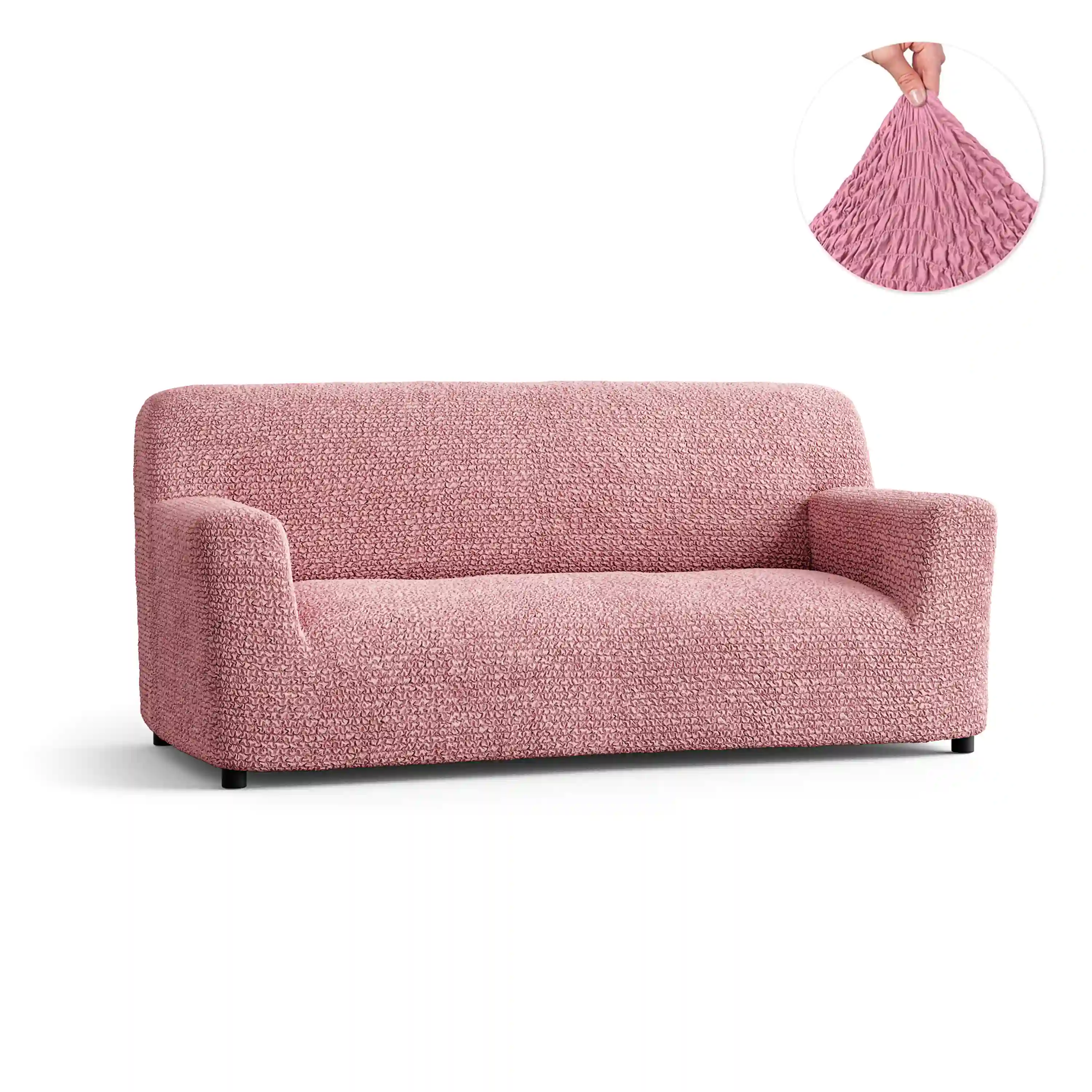 3 Seater Sofa Cover - Pink, Microfibra